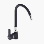 Μπαταρία Κουζίνας Ορειχάλκινη με Ελαστικό Ρουξούνι Forte M 1604-BLC Flex Ματ Μαύρο