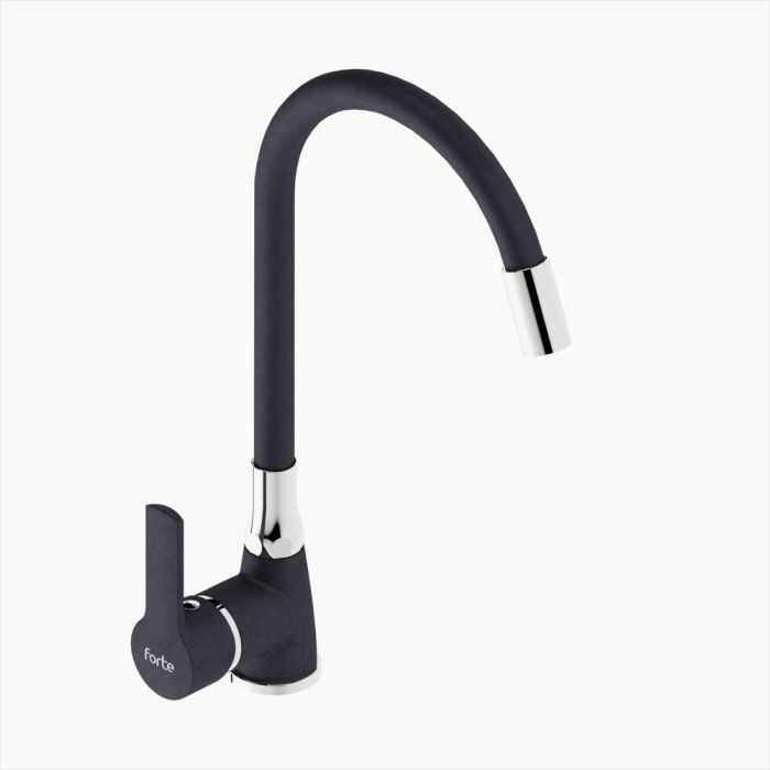 Μ_1604_BLC-FLEX-BLC-700x700 Μπαταρία Κουζίνας Ορειχάλκινη με Ελαστικό Ρουξούνι Forte M 1604-BLC Flex Ματ Μαύρο - Image 1