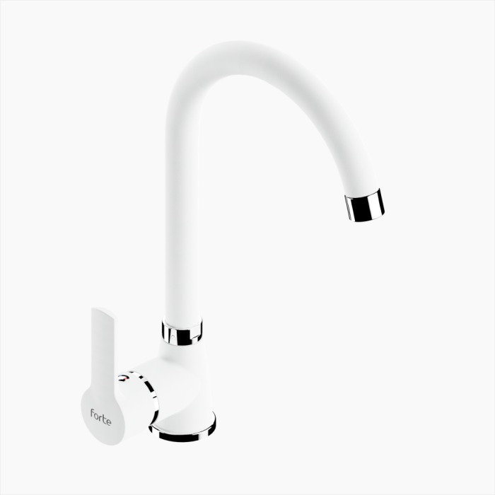 Μ_1604_WHT-700x700 Μπαταρία Κουζίνας Ορειχάλκινη Forte M 1604-WHT Ματ Λευκό - Image 1