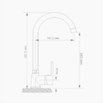 Μπαταρία Κουζίνας Ορειχάλκινη Forte M 1604-WHT Ματ Λευκό - Image 3