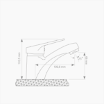 Μπαταρία Νιπτήρα Ορειχάλκινη Forte M 1802-CHR Χρώμιο - Image 3