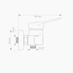 Μπαταρία Ντουζιέρας Ορειχάλκινη Forte M 1808-CHR Χρώμιο - Image 3