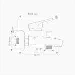 Μπαταρία Λουτρού Ορειχάλκινη Forte M 1901-CHR Χρώμιο - Image 3