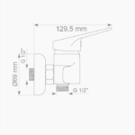 Μπαταρία Ντουζιέρας Ορειχάλκινη Forte M 1908-CHR Χρώμιο - Image 3