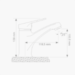 Μπαταρία Νιπτήρα Ορειχάλκινη Forte M 1912-CHR Χρώμιο - Image 3