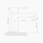 Μπαταρία Νιπτήρα Ορειχάλκινη Forte M 2302-CHR Χρώμιο - Image 3