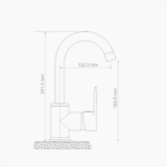 Μπαταρία Νιπτήρα Ορειχάλκινη Forte M 2303-CHR Χρώμιο - Image 3