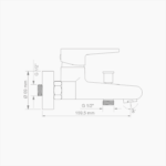 Μπαταρία Λουτρού Ορειχάλκινη Forte M 2501-CHR Χρώμιο - Image 3