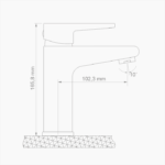 Μπαταρία Νιπτήρα Ορειχάλκινη Forte M 2502-CHR Χρώμιο - Image 3