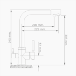 Μπαταρία Κουζίνας Τρίοδη Φίλτρου Ορειχάλκινη Forte M 3221-BLC Μαύρο - Image 3